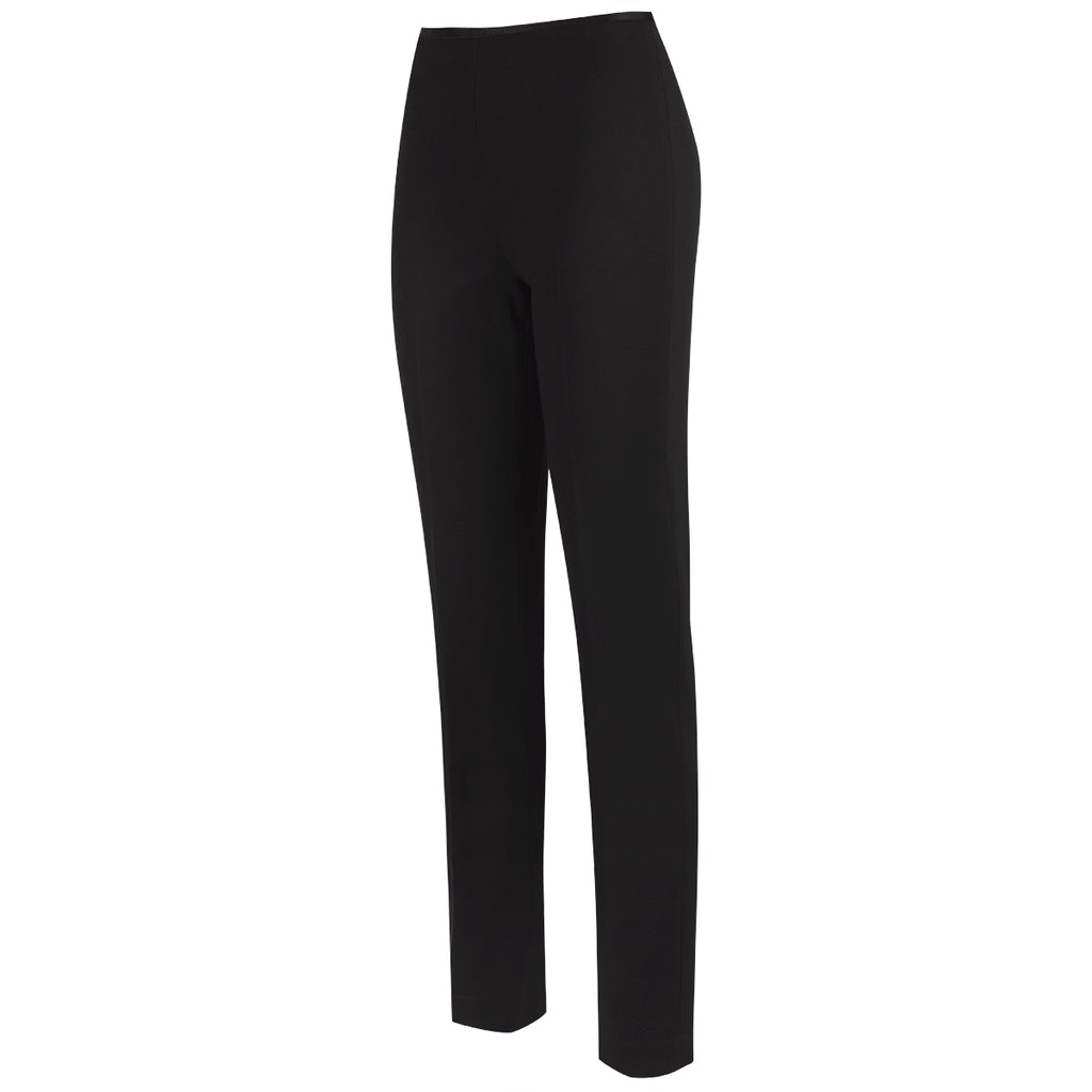 Straight Leg Viscose Pant in Black