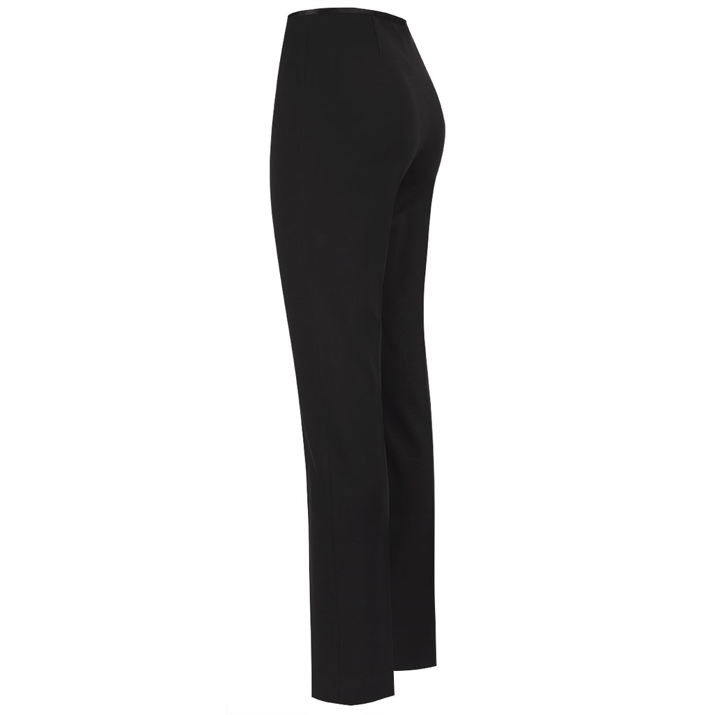 Straight Leg Viscose Pant in Black