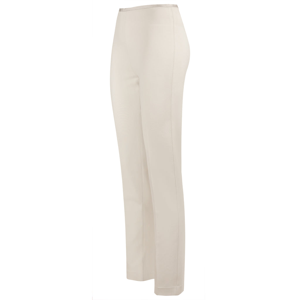 Straight Leg Viscose Pant in Alabaster