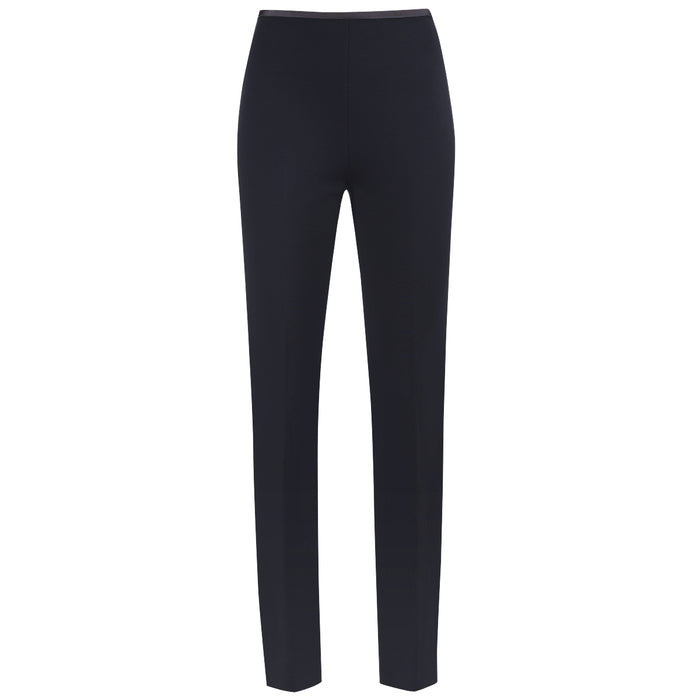 Straight Leg Viscose Pant in Navy