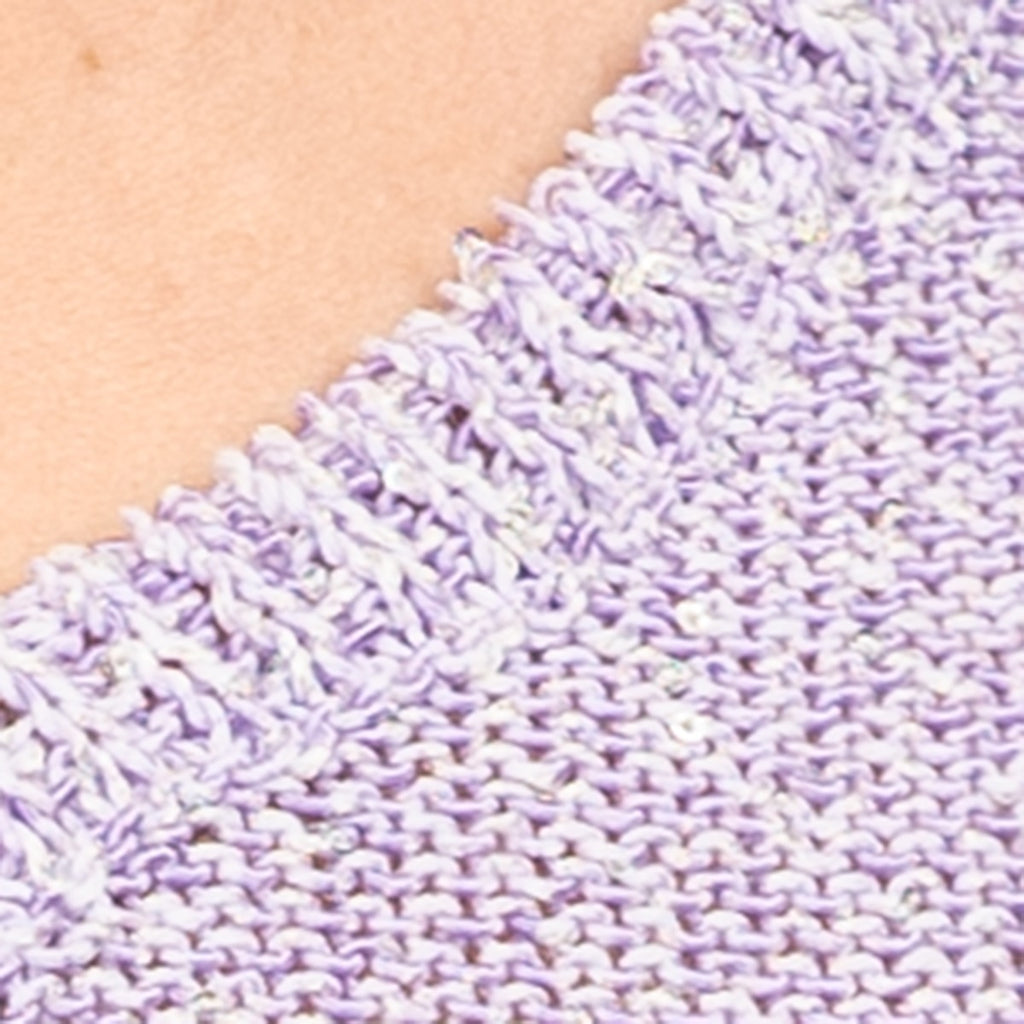 V Neck Cotton Pullover in Lilac