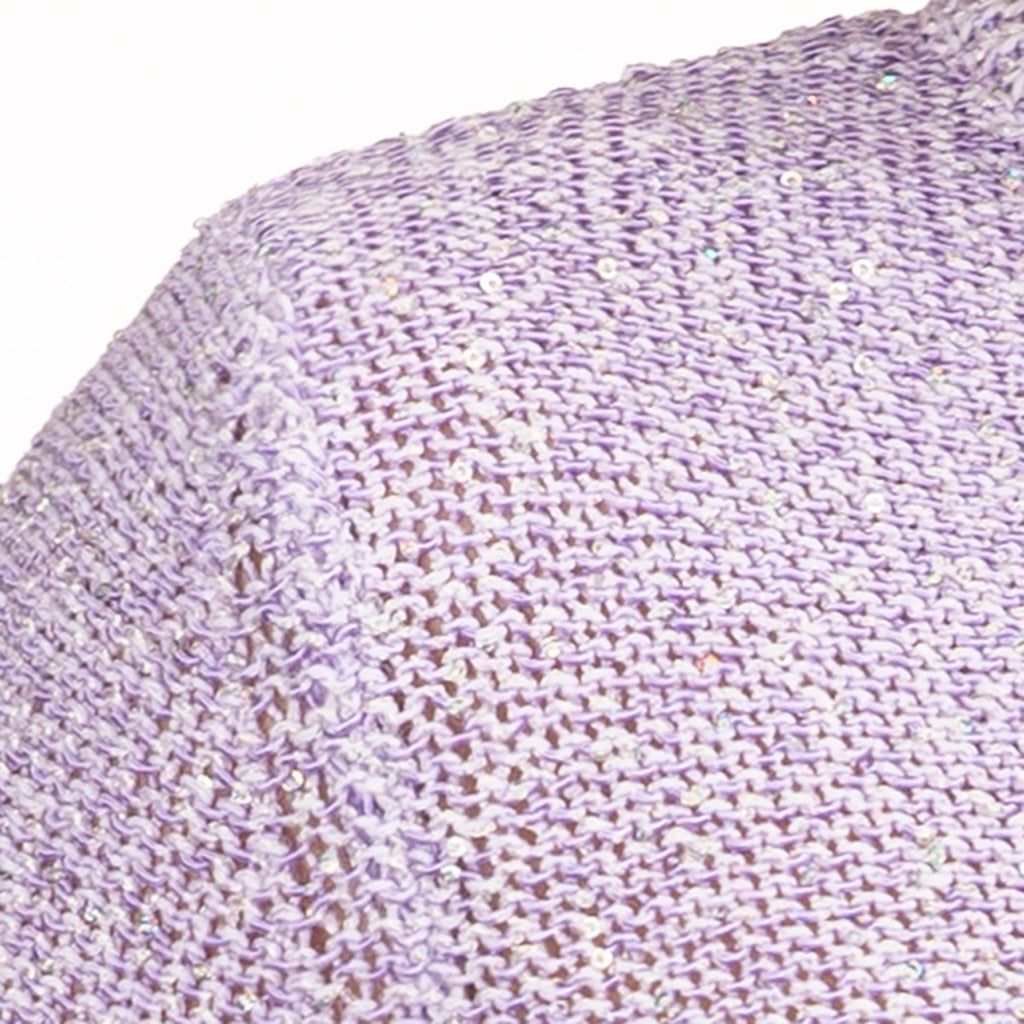 V Neck Cotton Pullover in Lilac