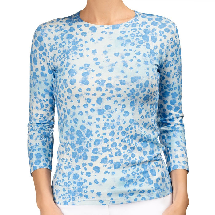 Shaped Knit Tee in Blue Leo Mist