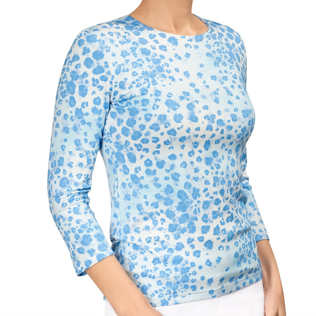 Shaped Knit Tee in Blue Leo Mist