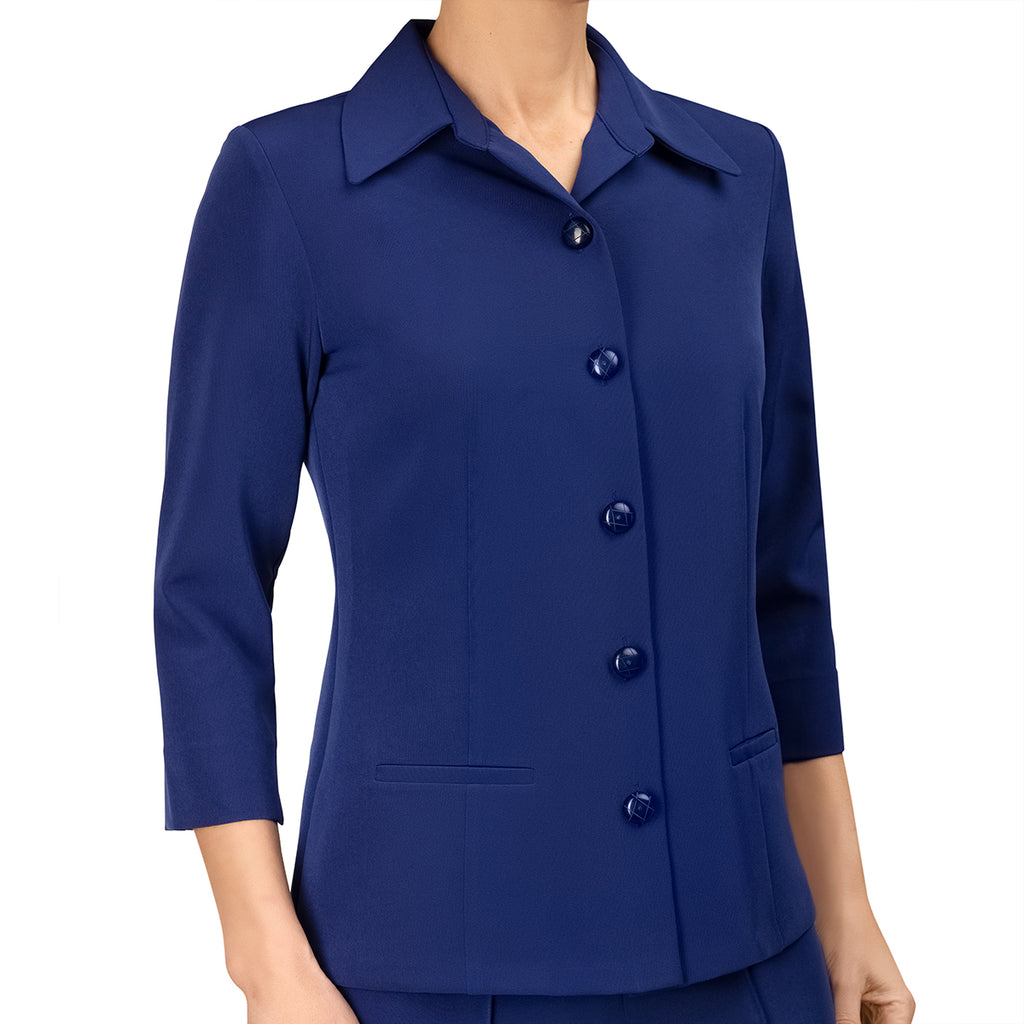 Fitted Blouse with Pockets in Sapphire