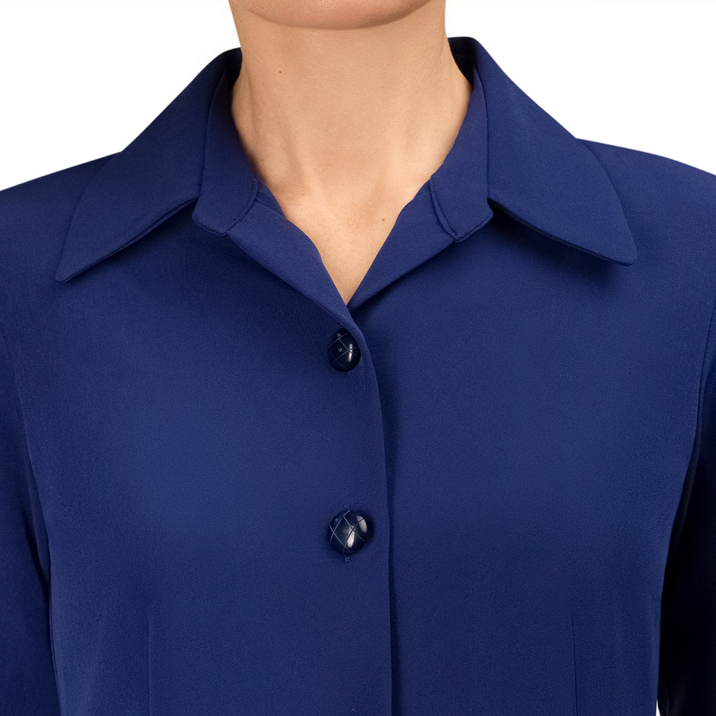 Fitted Blouse with Pockets in Sapphire