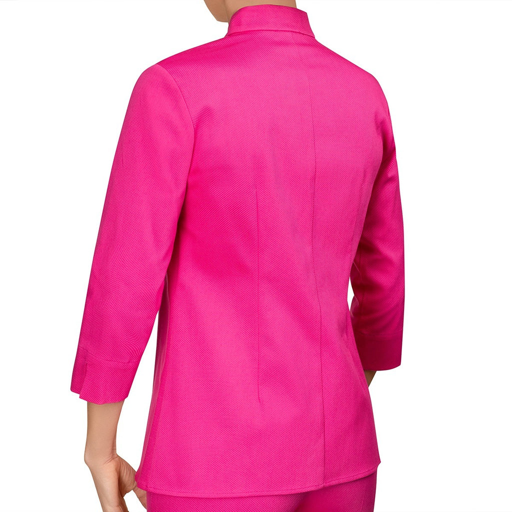 Inverted Notch Collar Pique Shirt in Passion Pink