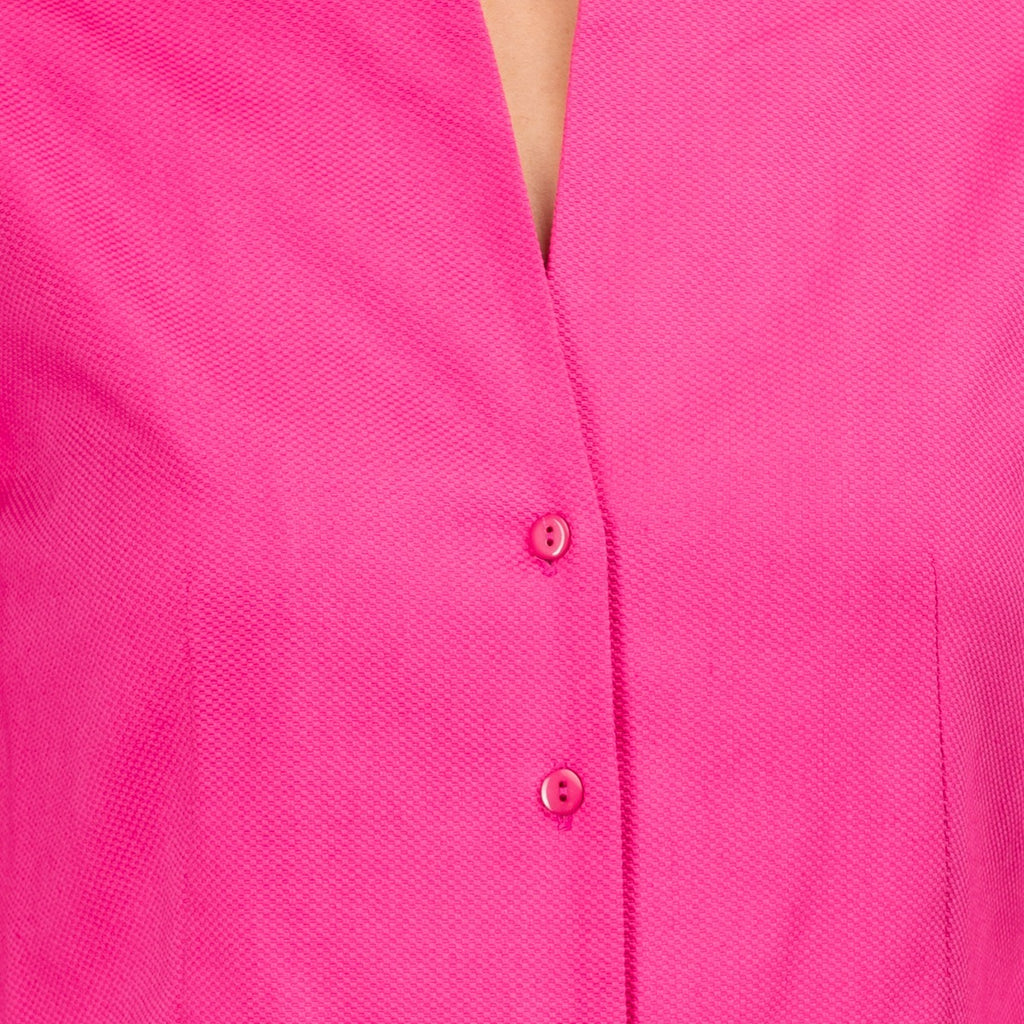 Inverted Notch Collar Pique Shirt in Passion Pink