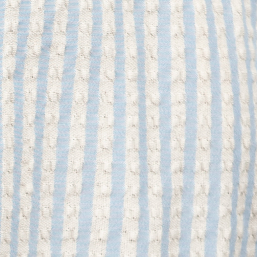 Covered Placket Shirt in Blue & White Stripe