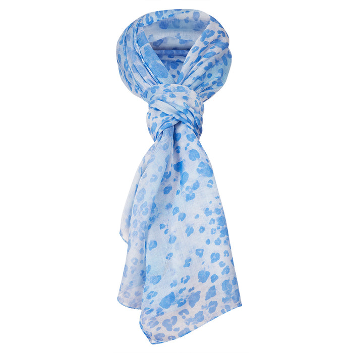 Silk & Modal Scarf in Blue Leo Mist