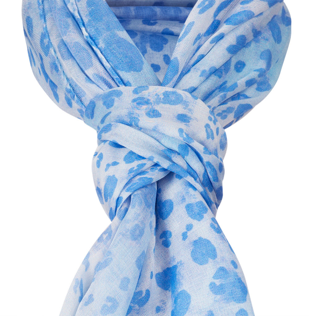 Silk & Modal Scarf in Blue Leo Mist