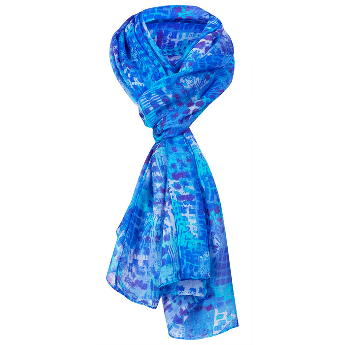 Silk & Modal Scarf in Blue Barcelona