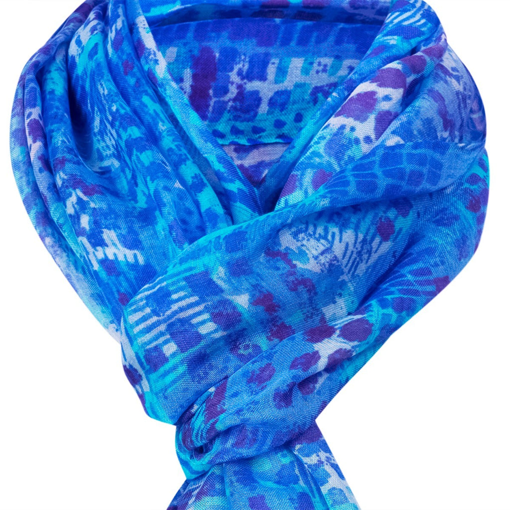 Silk & Modal Scarf in Blue Barcelona