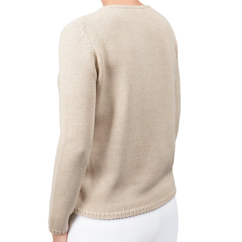 Long Sleeve Pullover in Beige Melange