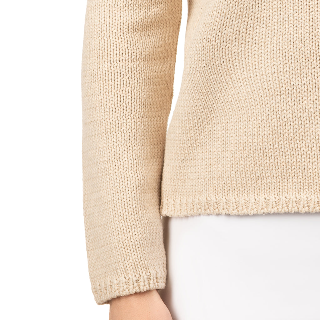 Long Sleeve Pullover in Beige Melange