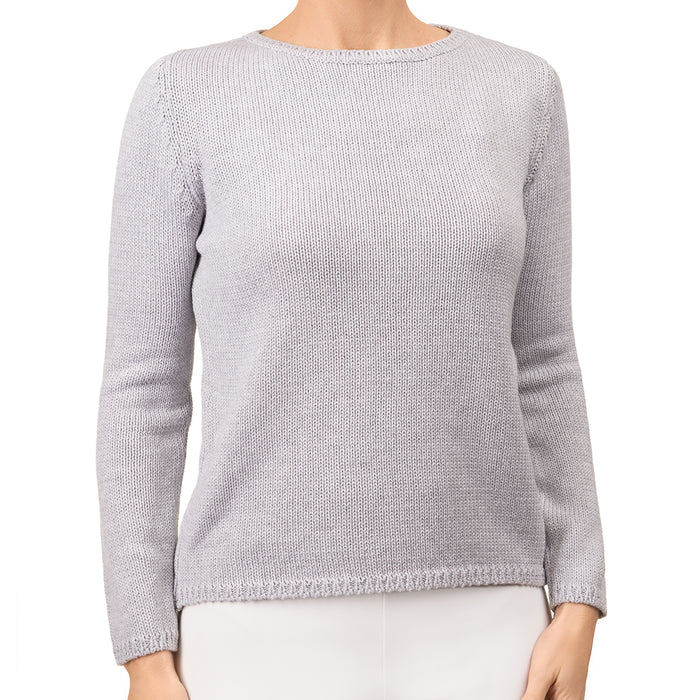 Long Sleeve Pullover in Grey Melange