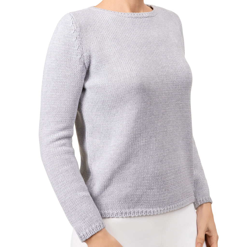 Long Sleeve Pullover in Grey Melange