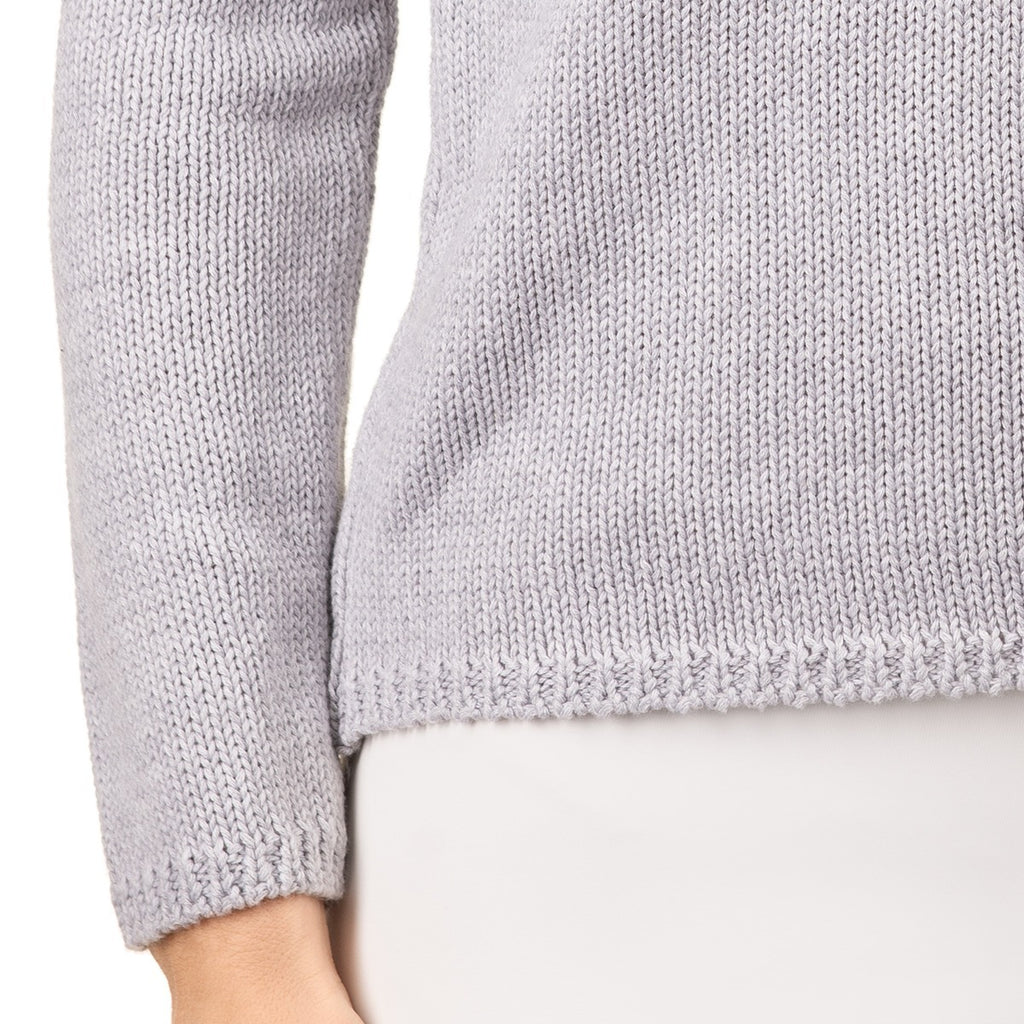 Long Sleeve Pullover in Grey Melange