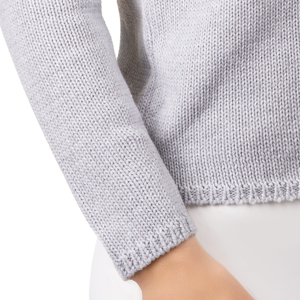 Long Sleeve Pullover in Grey Melange