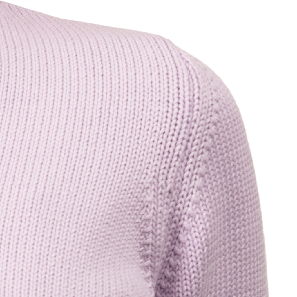 V Neck Cotton Pullover in Lilac