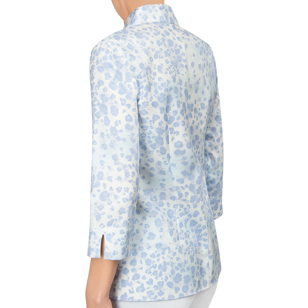 Inverted Notch Collar Pique Shirt in Blue Leo Mist