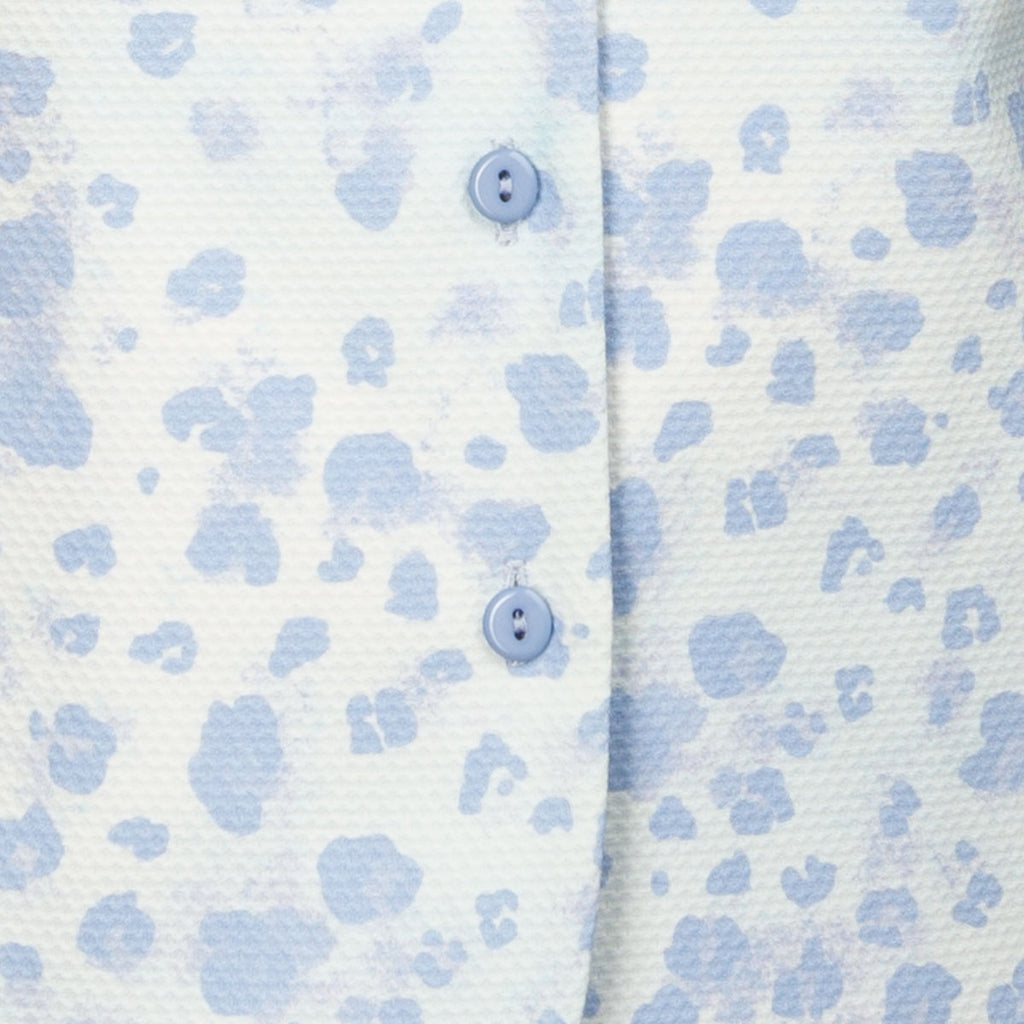 Inverted Notch Collar Pique Shirt in Blue Leo Mist