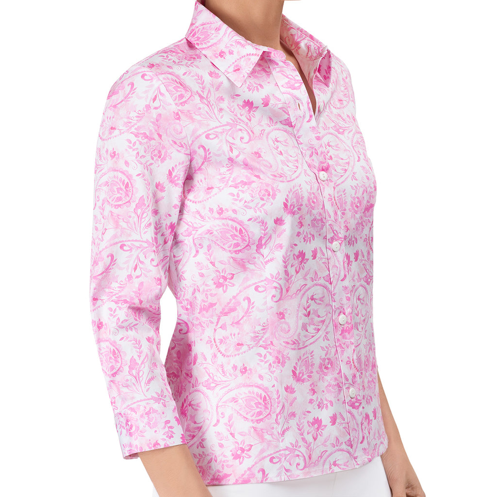 Cotton Raso Blouse in Pink Cote D Azur