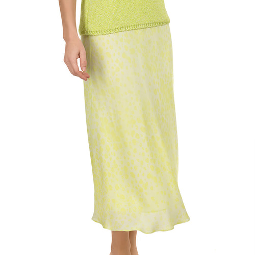 Long Bias Cut Skirt in Lime Leo Mist – Leggiadro