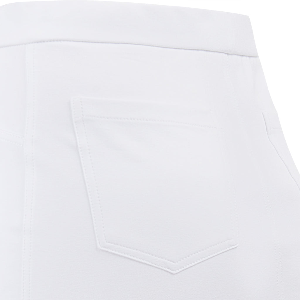 Stretch Cotton Knit Jean Skirt in White