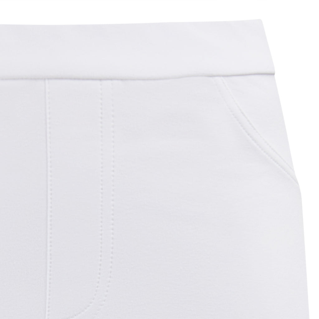 Stretch Cotton Knit Jean Skirt in White