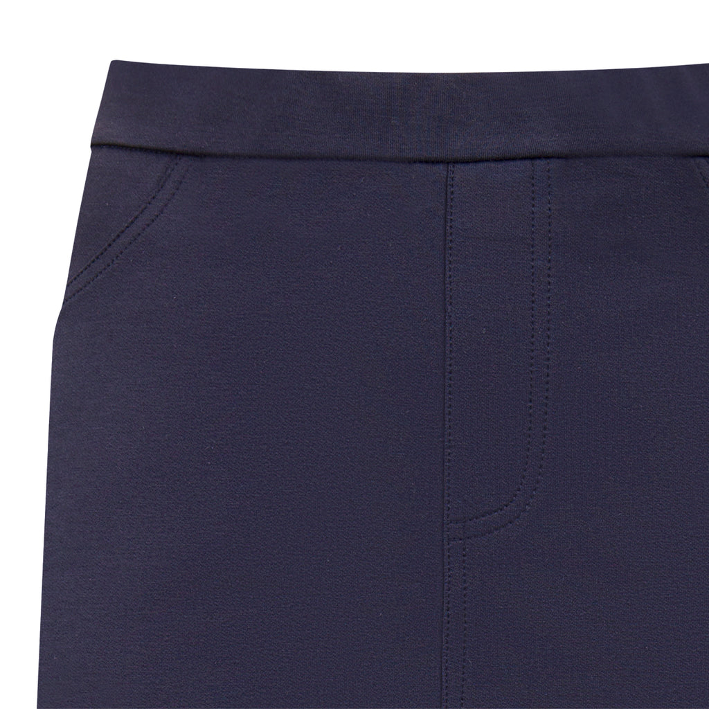 Stretch Cotton Knit Jean Skirt in Navy