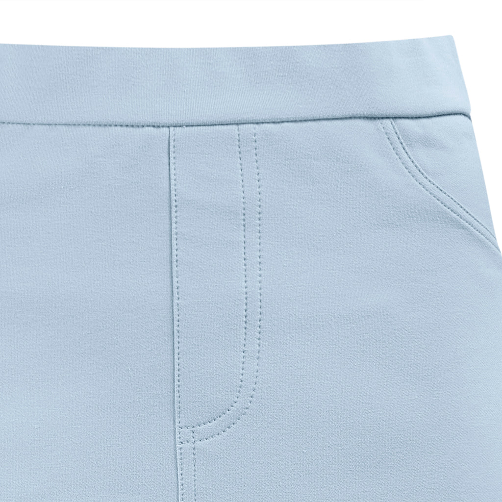 Stretch Cotton Knit Jean Skirt in Giorgio Blue