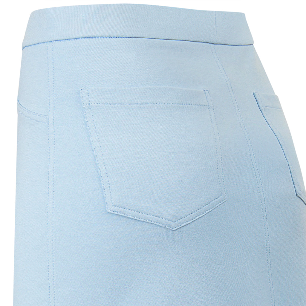 Stretch Cotton Knit Jean Skirt in Giorgio Blue