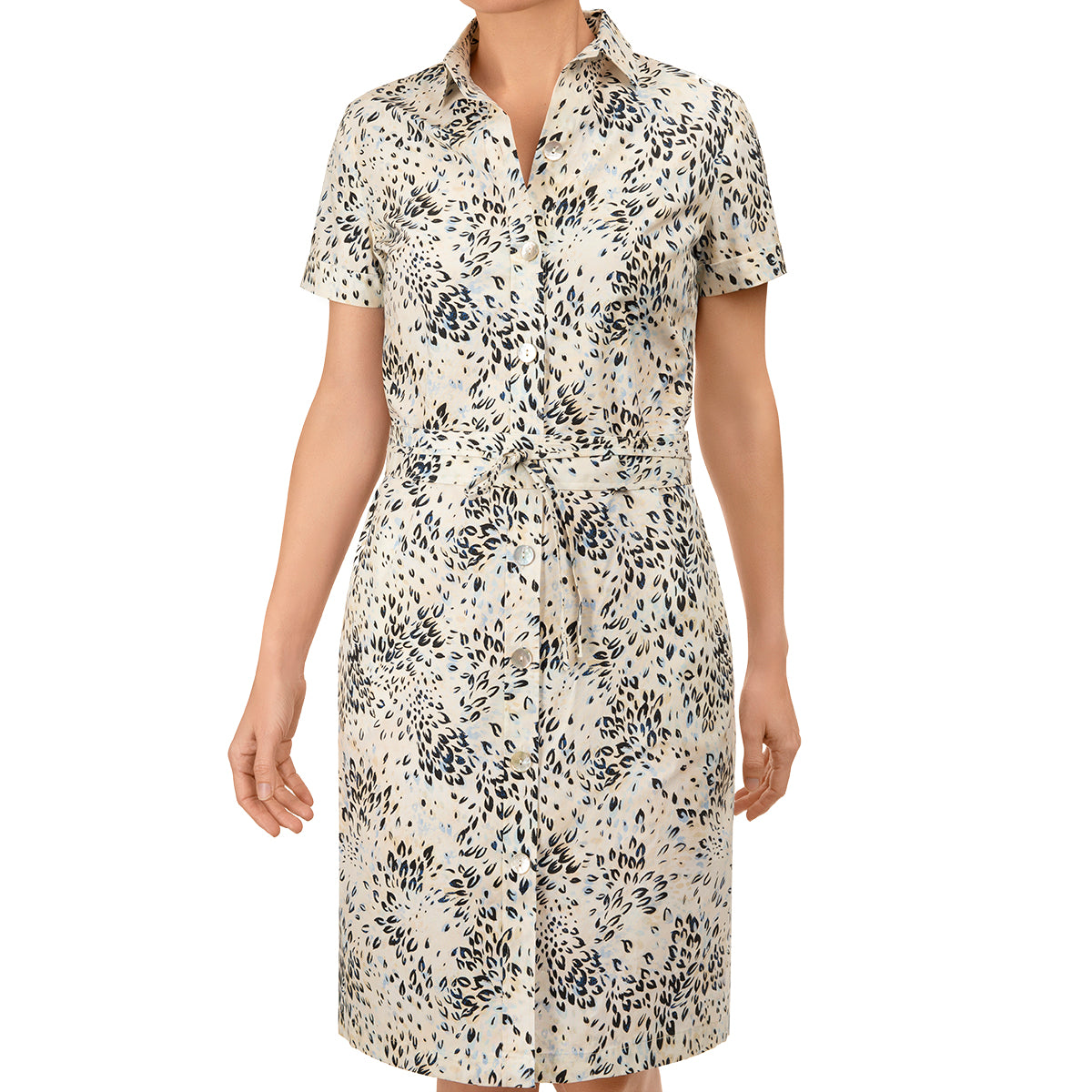 Belted Shirt Dress in Florets – Leggiadro