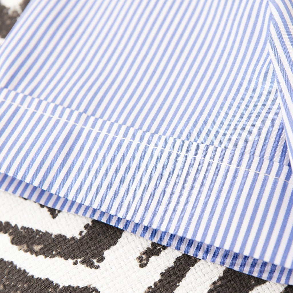 SS Cuff Blouse in Blue & White Stripe
