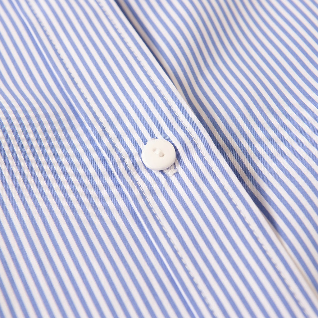 SS Cuff Blouse in Blue & White Stripe