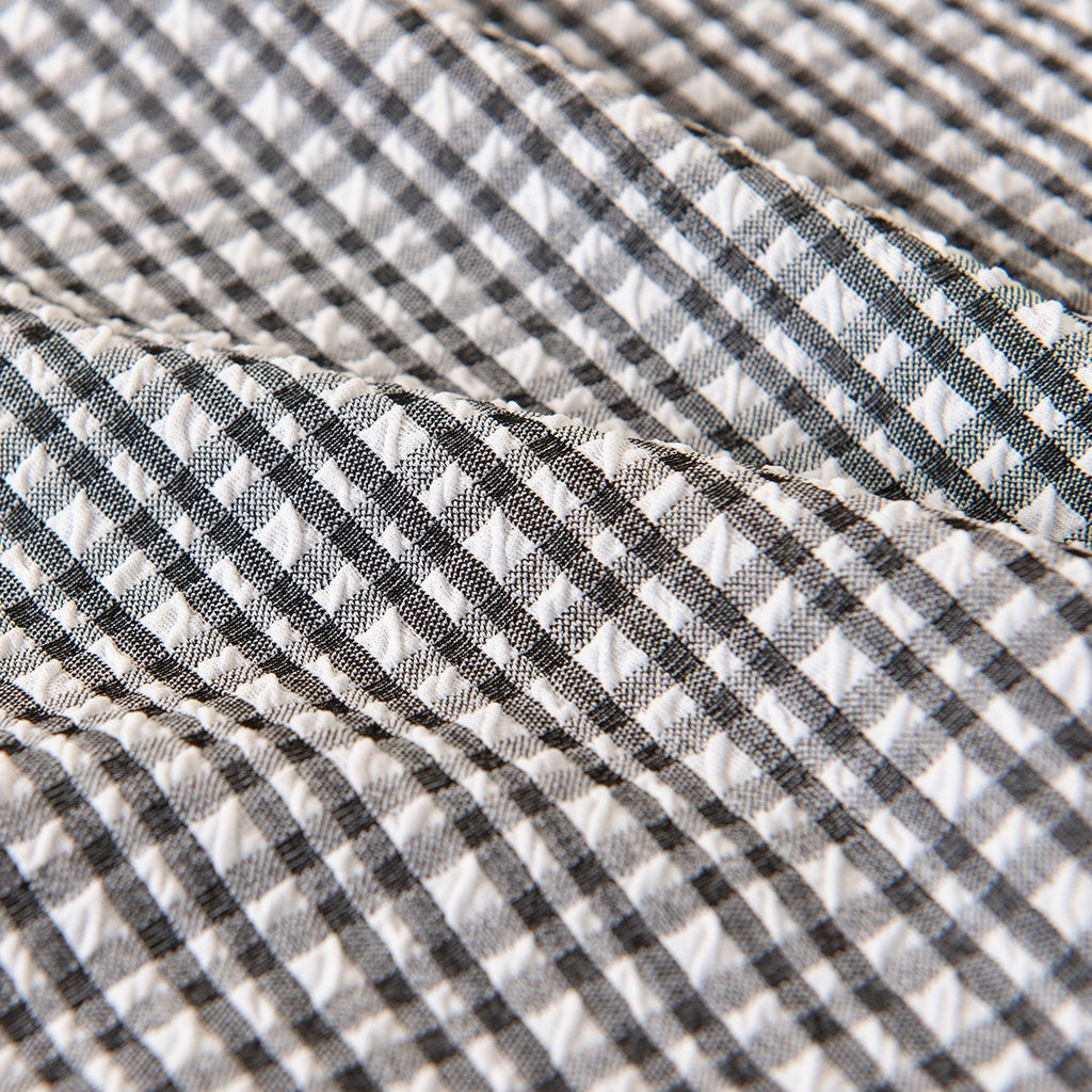 Polo Collar Tee in Black/White Check