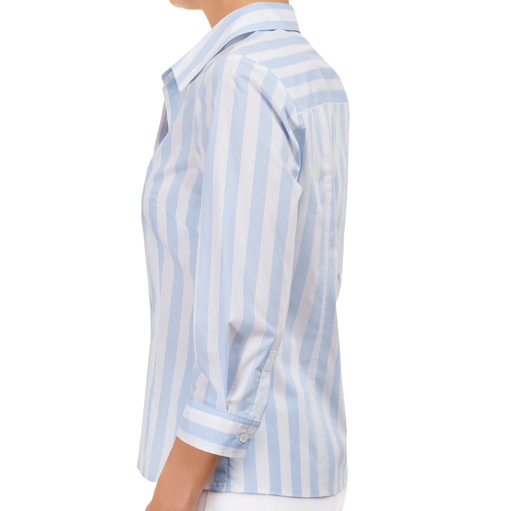 3/4 Sleeve Blouse in B&W Stripe