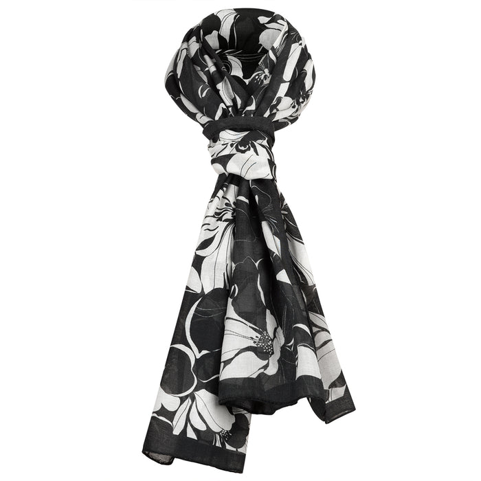 Cashmere & Modal Scarf in Valencia Black