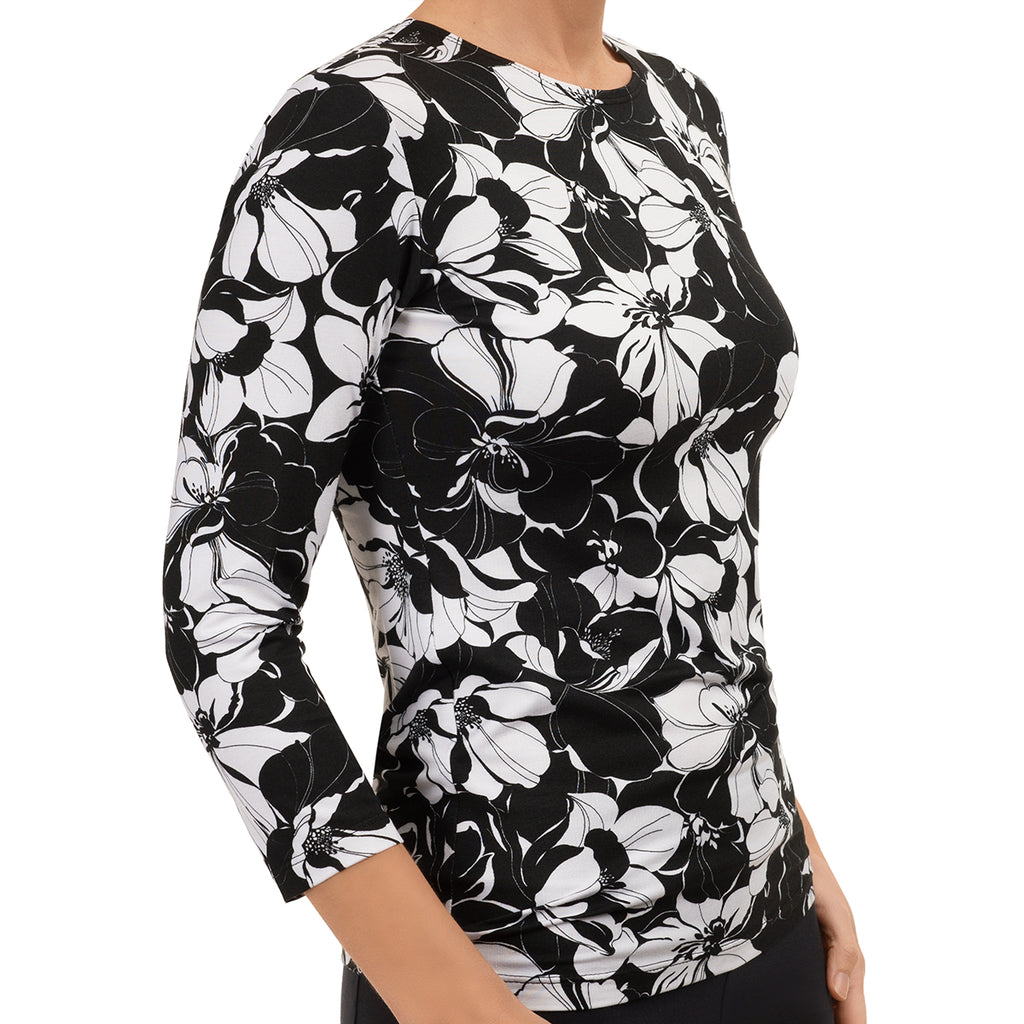 Shaped Knit Tee in Valencia Black