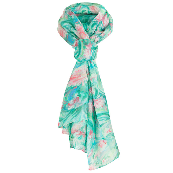 Silk & Modal Scarf in Dahlia Flora