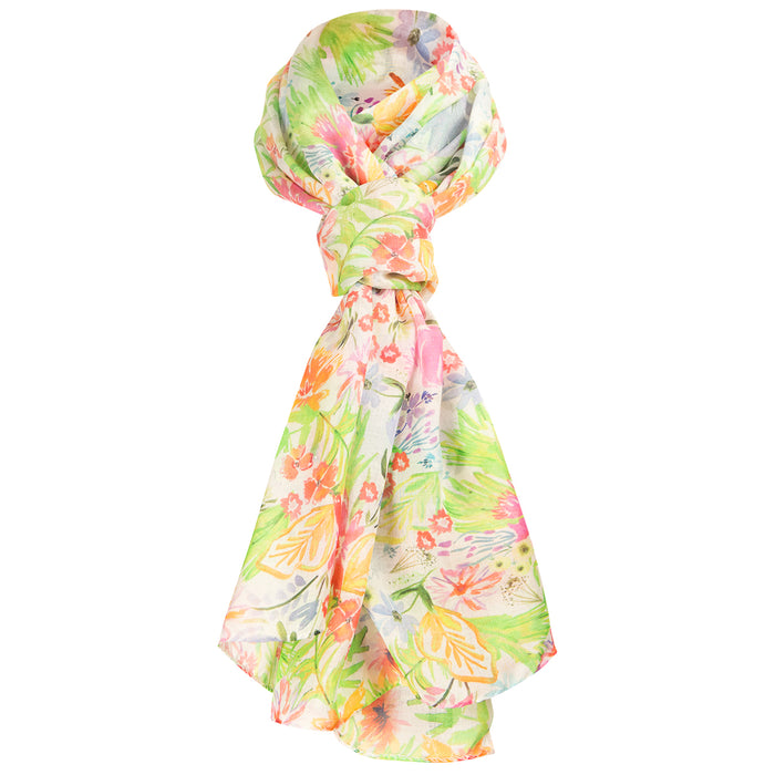 Silk & Modal Scarf in Fleurs de Grasse