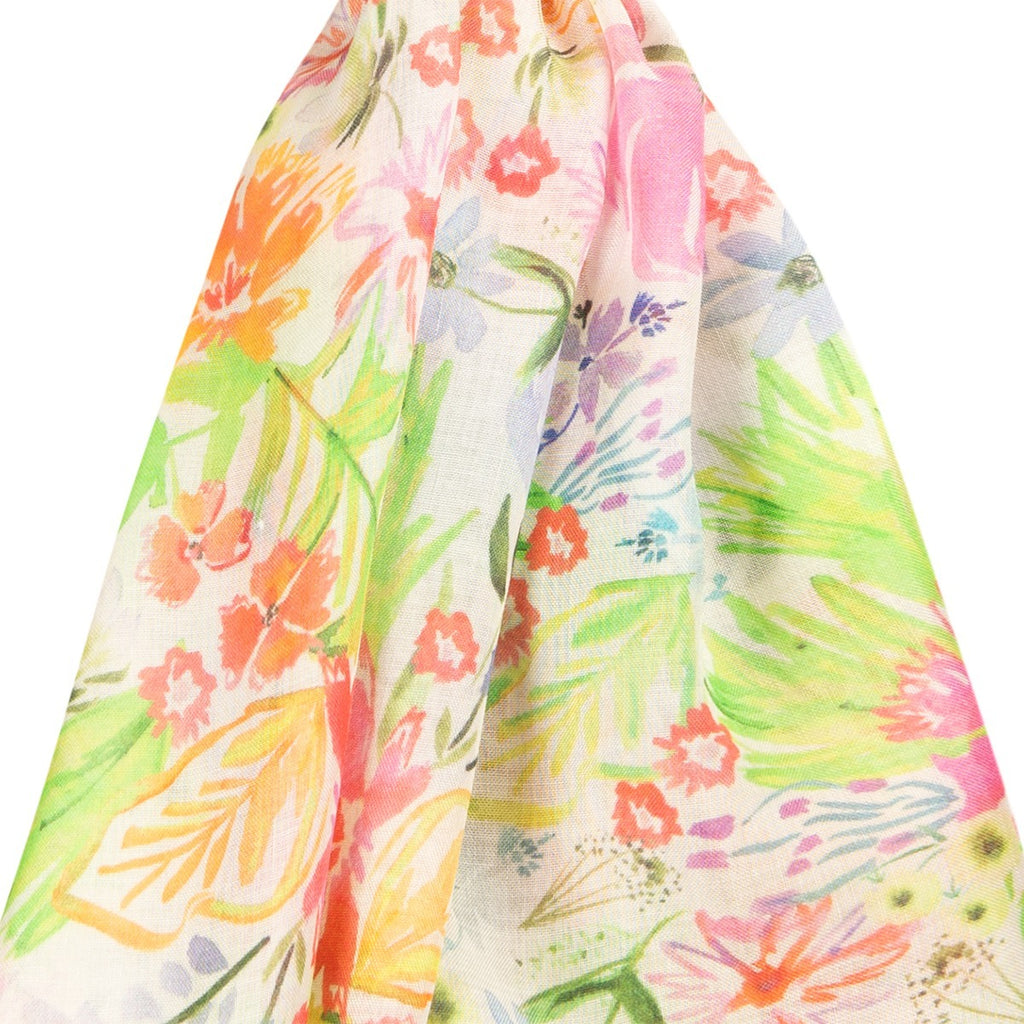 Silk & Modal Scarf in Fleurs de Grasse