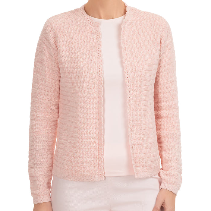 Scallop Edge Cardigan in Angel Wing