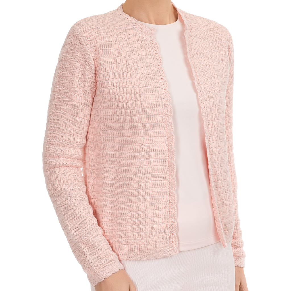 Scallop Edge Cardigan in Angel Wing