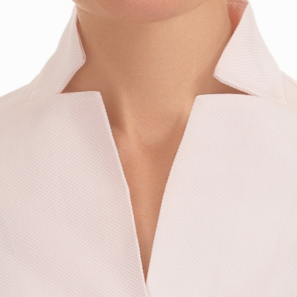 Inverted Notch Collar Pique Shirt in Angel Wing