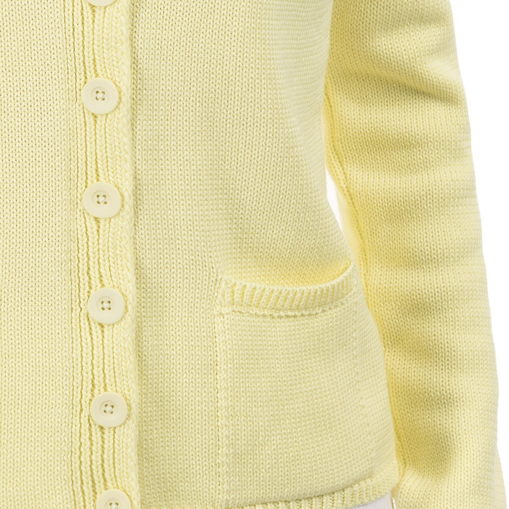 V Collar Cardigan in Lime Yellow