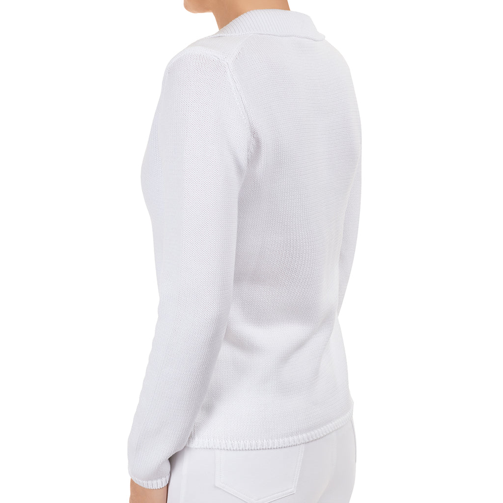 V Collar Cardigan in White