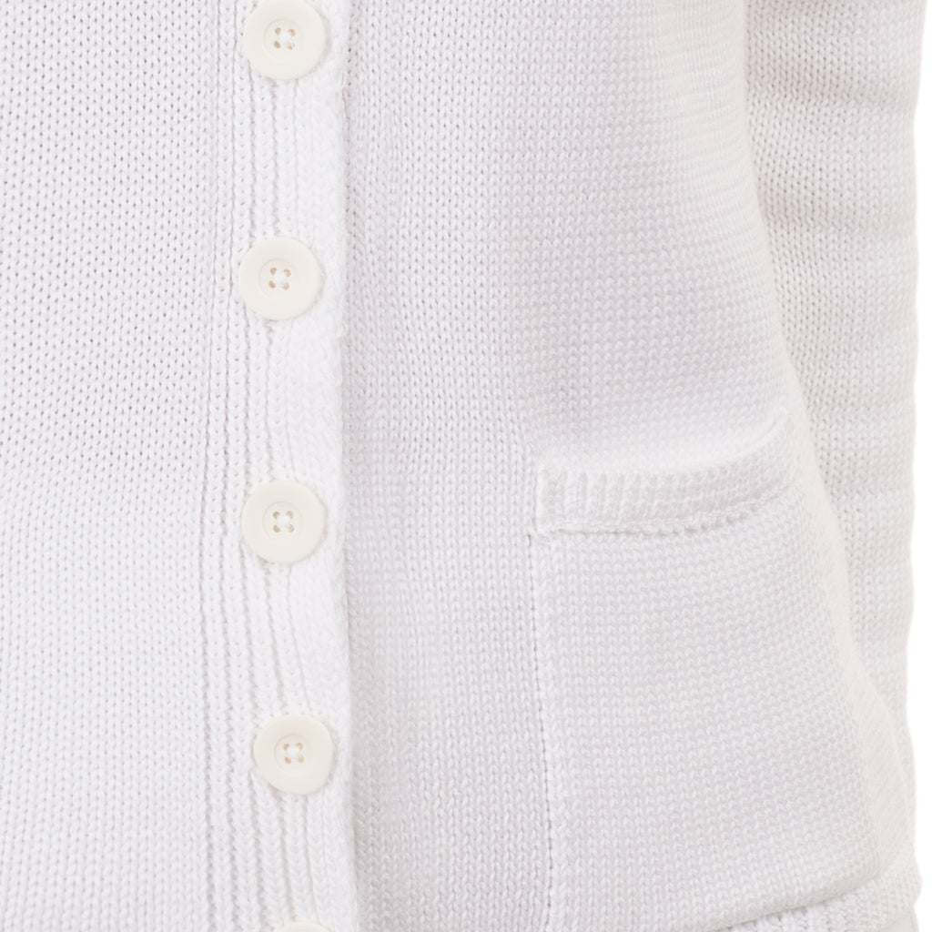V Collar Cardigan in White