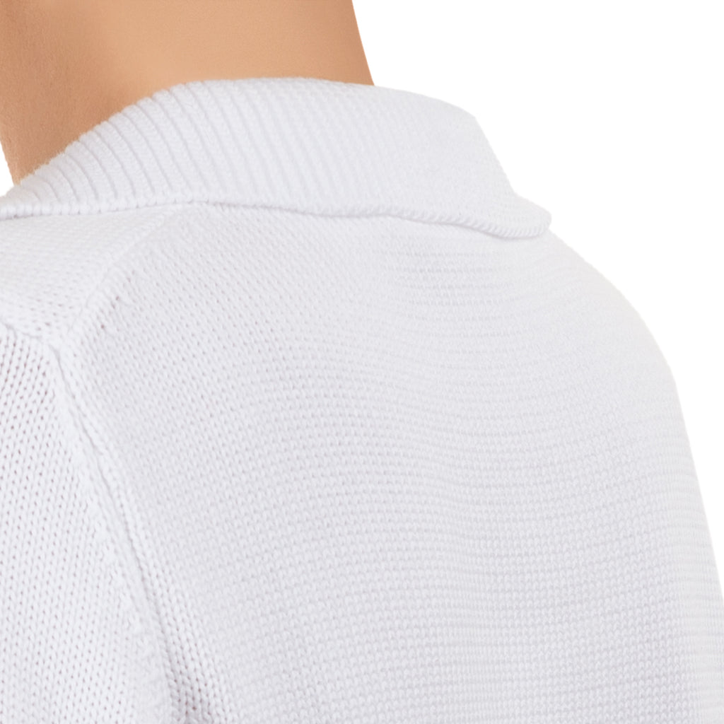 V Collar Cardigan in White